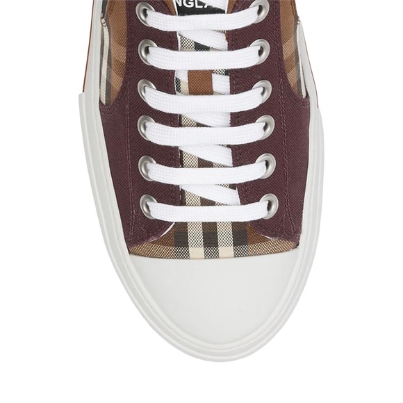 🆕 👟 Burberry Kai Check Low-Top Sneakers Color: Dark Birch Brown Check Size: 41 - Picture 6 of 6